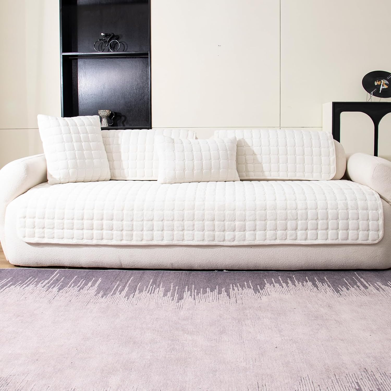 Thumbnail 6 de MDSASFD Velvet Couch Cover for 3-Cushion L-Shape Sofa — Washable, Anti-Slip, Pet & Kid Friendly