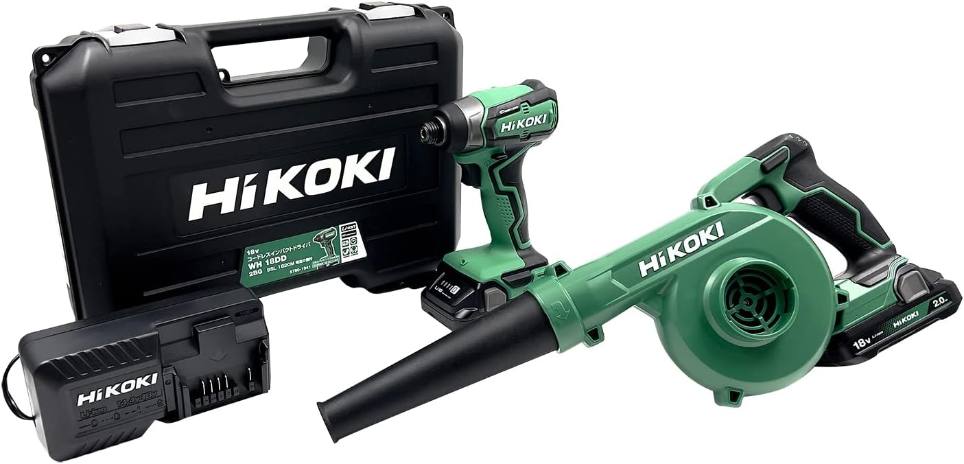 Detalle de HiKOKI WH18DD(2BG) 18V充電式インパクトドライバー・RB18DC(NN)ブロワセット