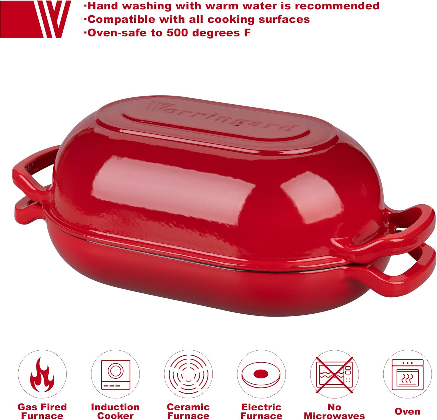 Detalle de VORRINGARD 5QT Enameled Cast Iron Dutch Oven 🍲