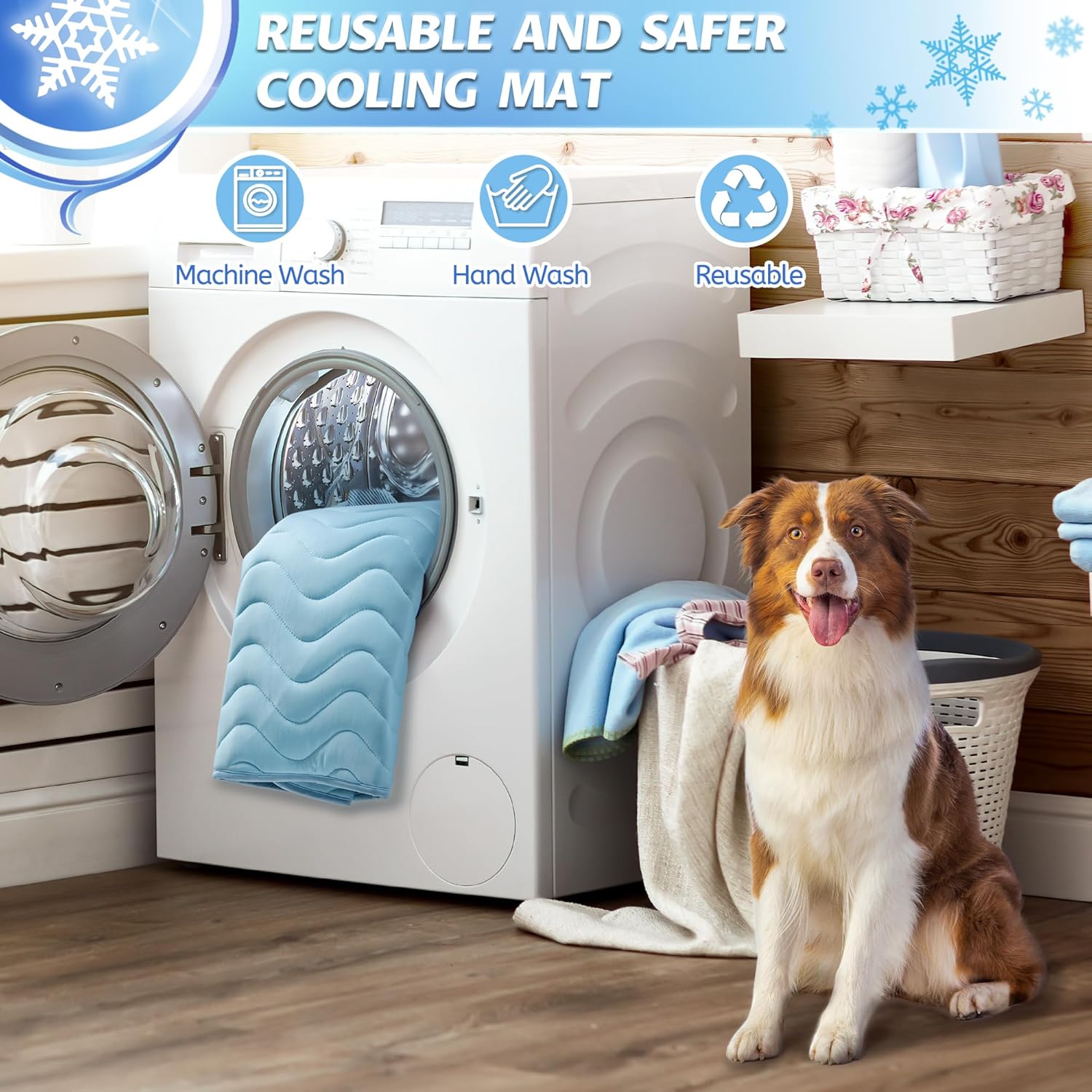 Thumbnail 4 de Baodan kühlmatte Hund 150x100 cm – waschbare Selbstkühlmatte für Hunde & Katzen im Sommer