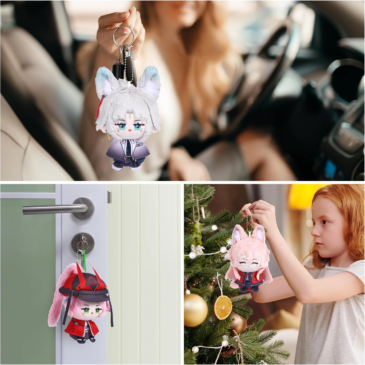 Detalle 2 de Porte-clés de personnage de jeu HSR anime – Mignon porte-clés collectionnable 10 cm