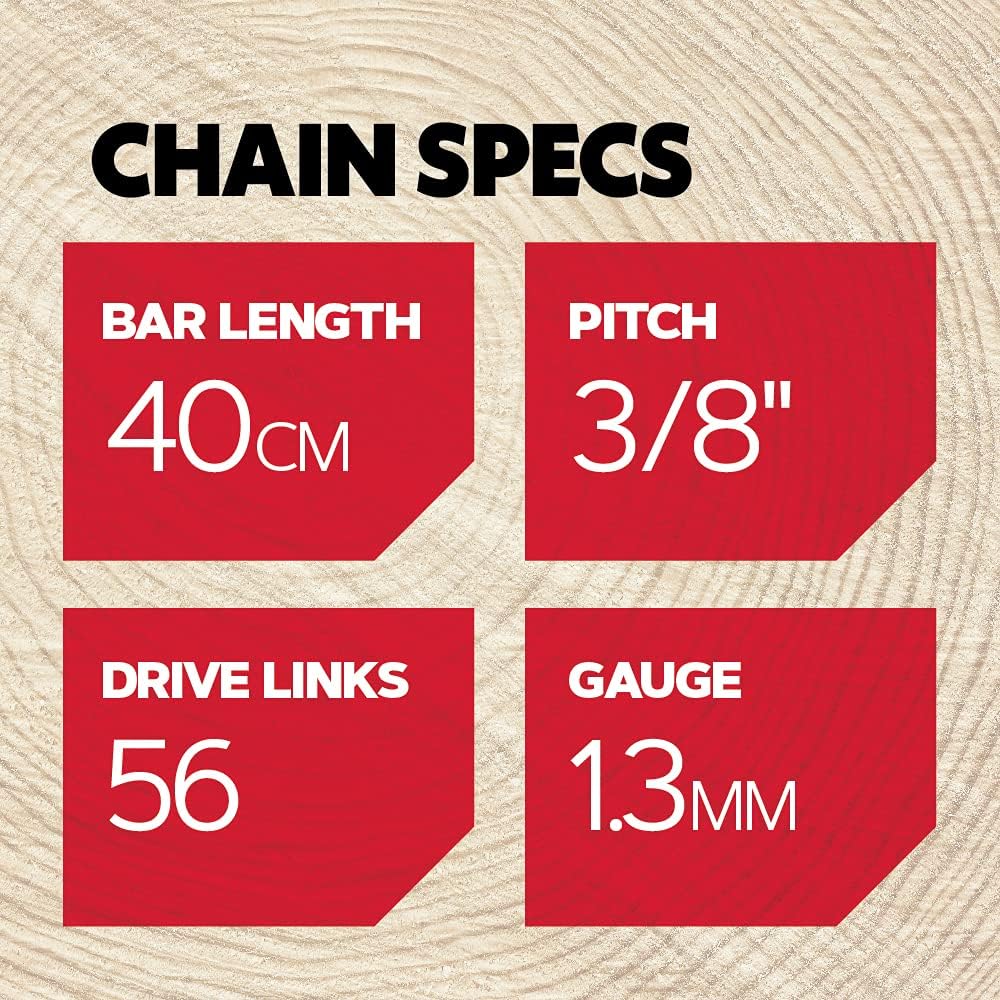 Detalle 2 de Oregon 3-Pack Chainsaw Chain for 16-Inch Bar (40 cm) + Universal Field Sharpening Kit (617067) – 56 Drive Links, 3/8" pitch, 1.3 mm gauge