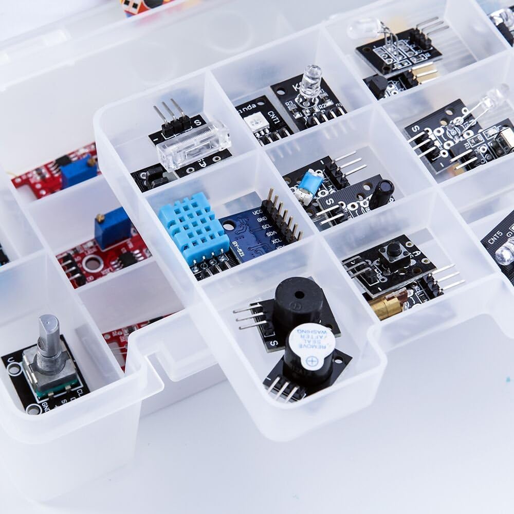 Detalle de ELEGOO Aufgerüsteter 37-in-1 Sensormodul-Bausatz (Arduino-IDE-kompatibel) – mit Anleitung