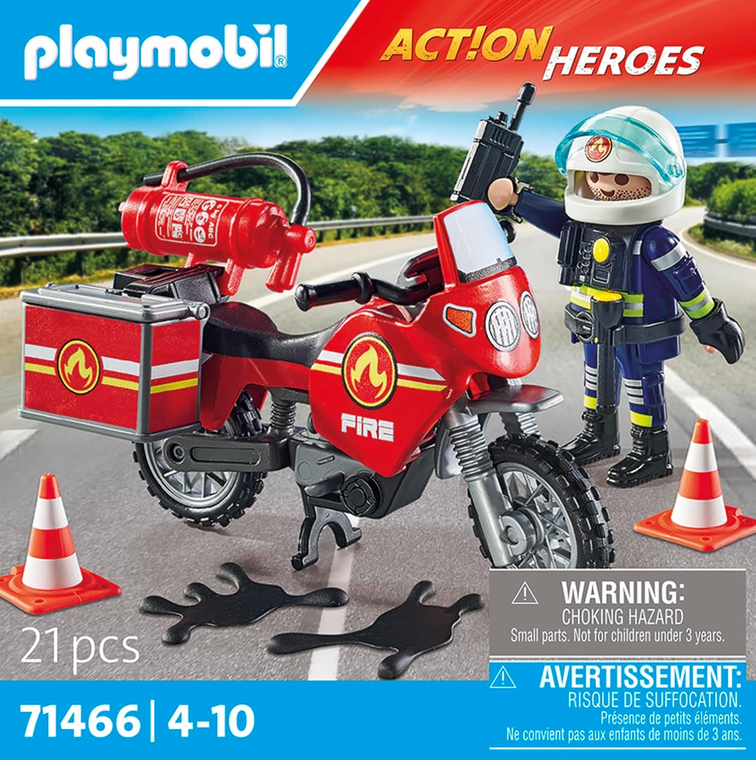 Thumbnail 3 de Playmobil 71466 Action Heroes: Motorcycle & Oil Spill Incident