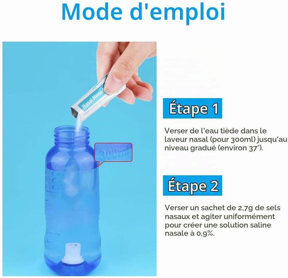 Detalle de URAQT neusspoelzout in zakjes, 240 x 2,7 g, afzonderlijk verpakt