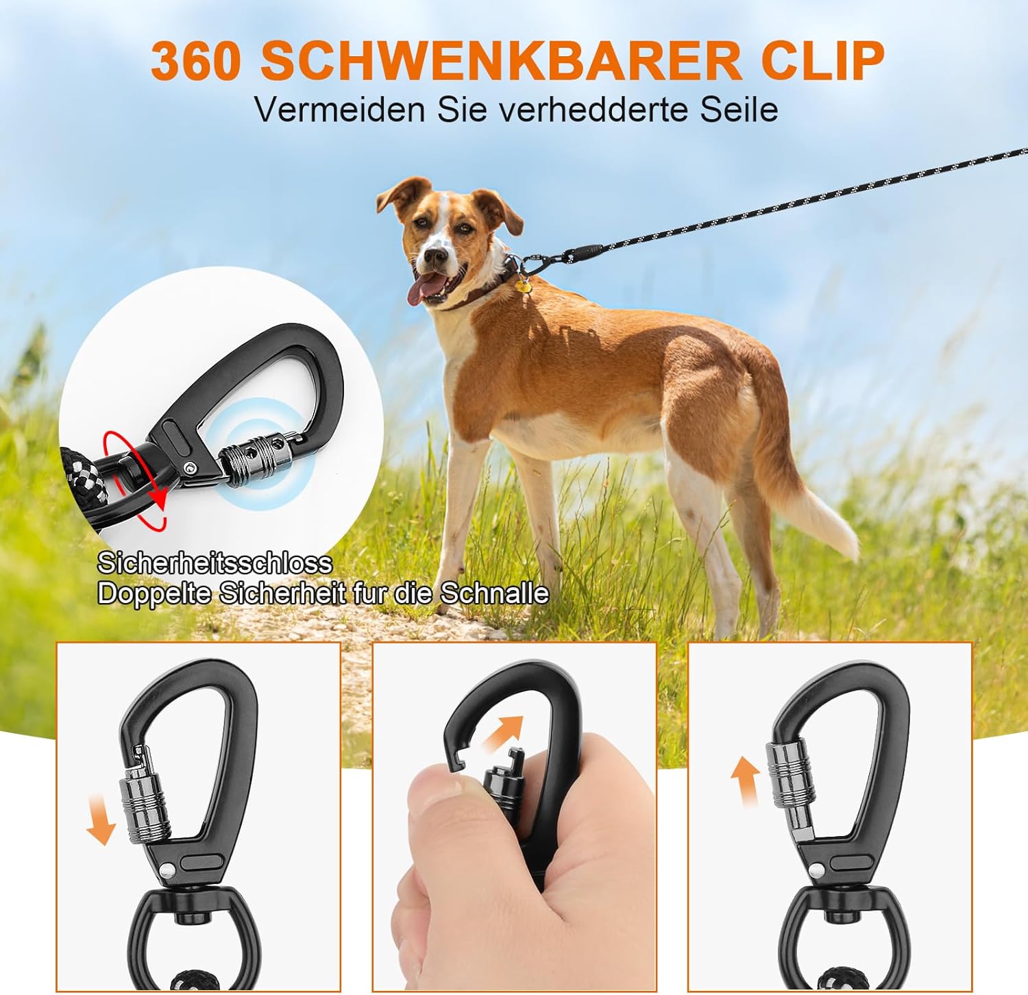 Detalle de Schleppleine für Hunde 5 m mit Reflexion