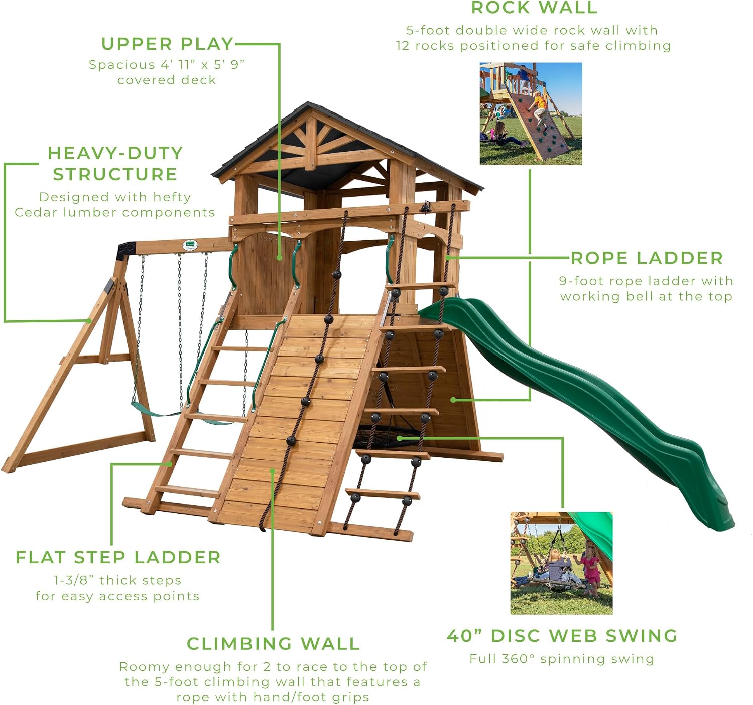Detalle 2 de Backyard Discovery Cedar Wood Swing Set