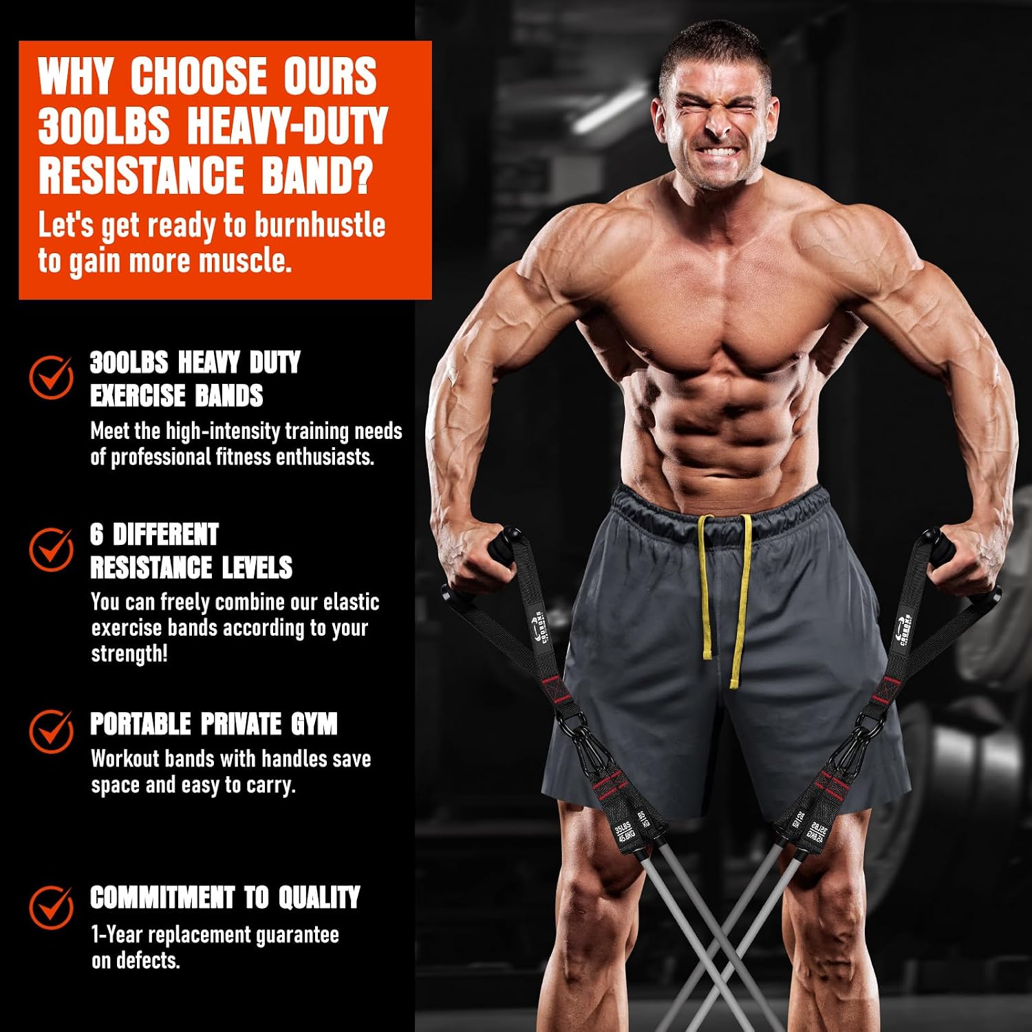 Thumbnail 6 de Heavy Resistance Bands 300 LBS workout set ๐