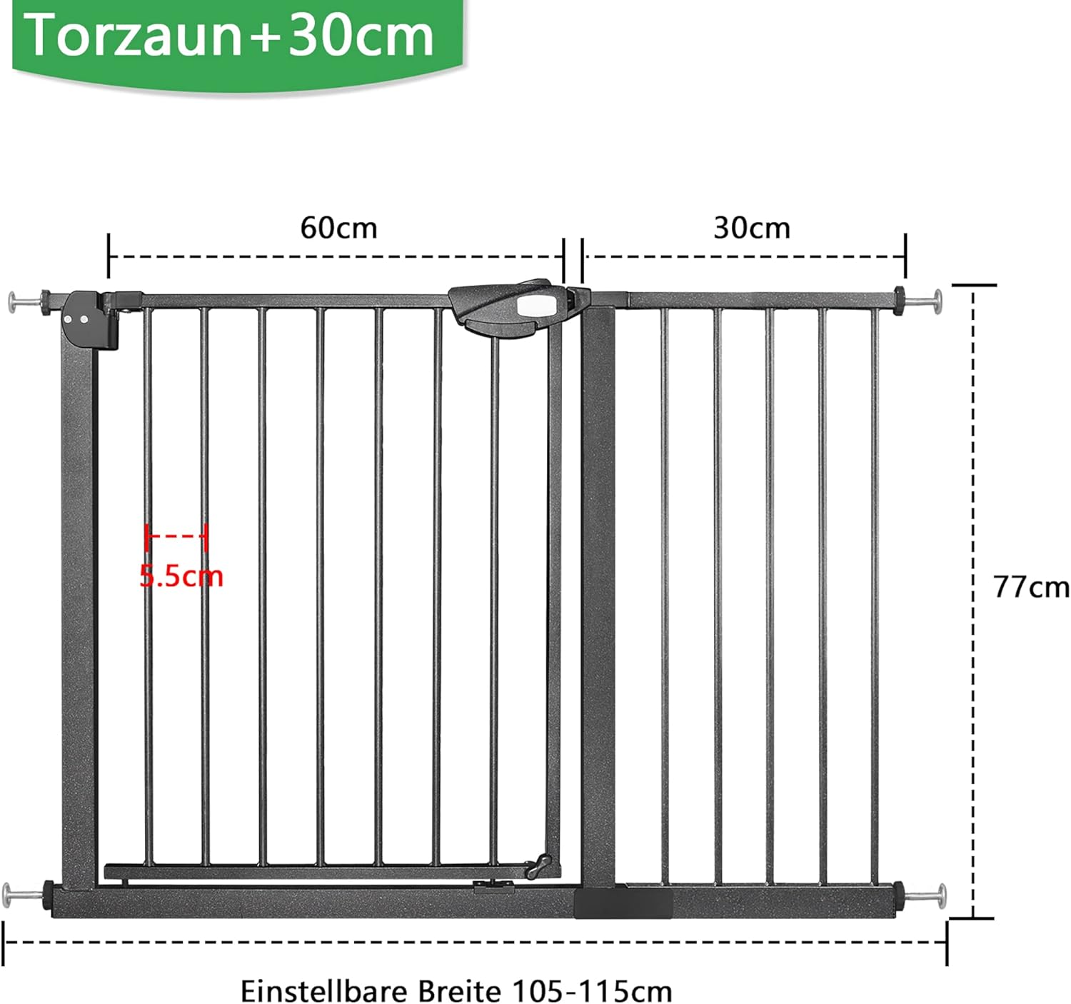 Thumbnail 1 de UISEBRT Treppenschutzgitter 77 cm Höhe