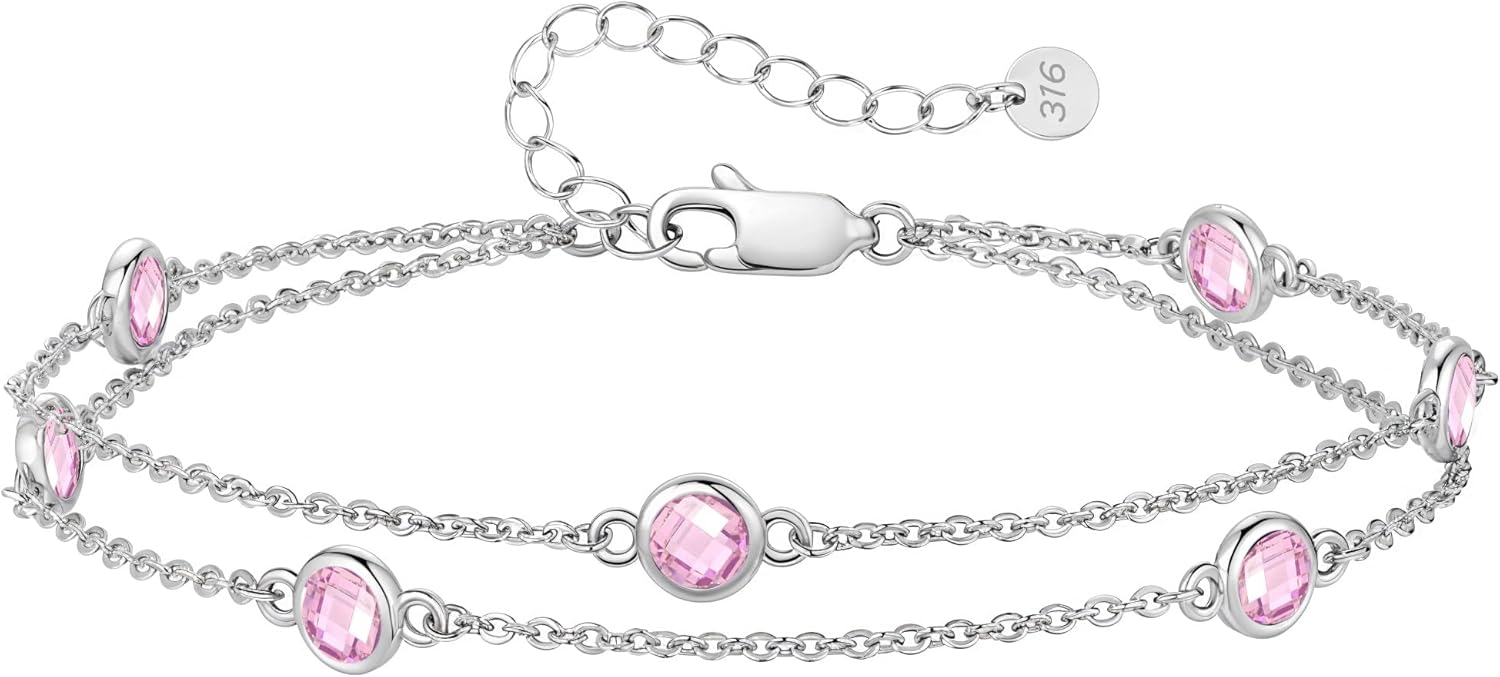 Detalle de LOUISA SECRET Pferdeaugen-Armband Damen aus 925 Sterling Silber mit Zirkonia, verstellbar