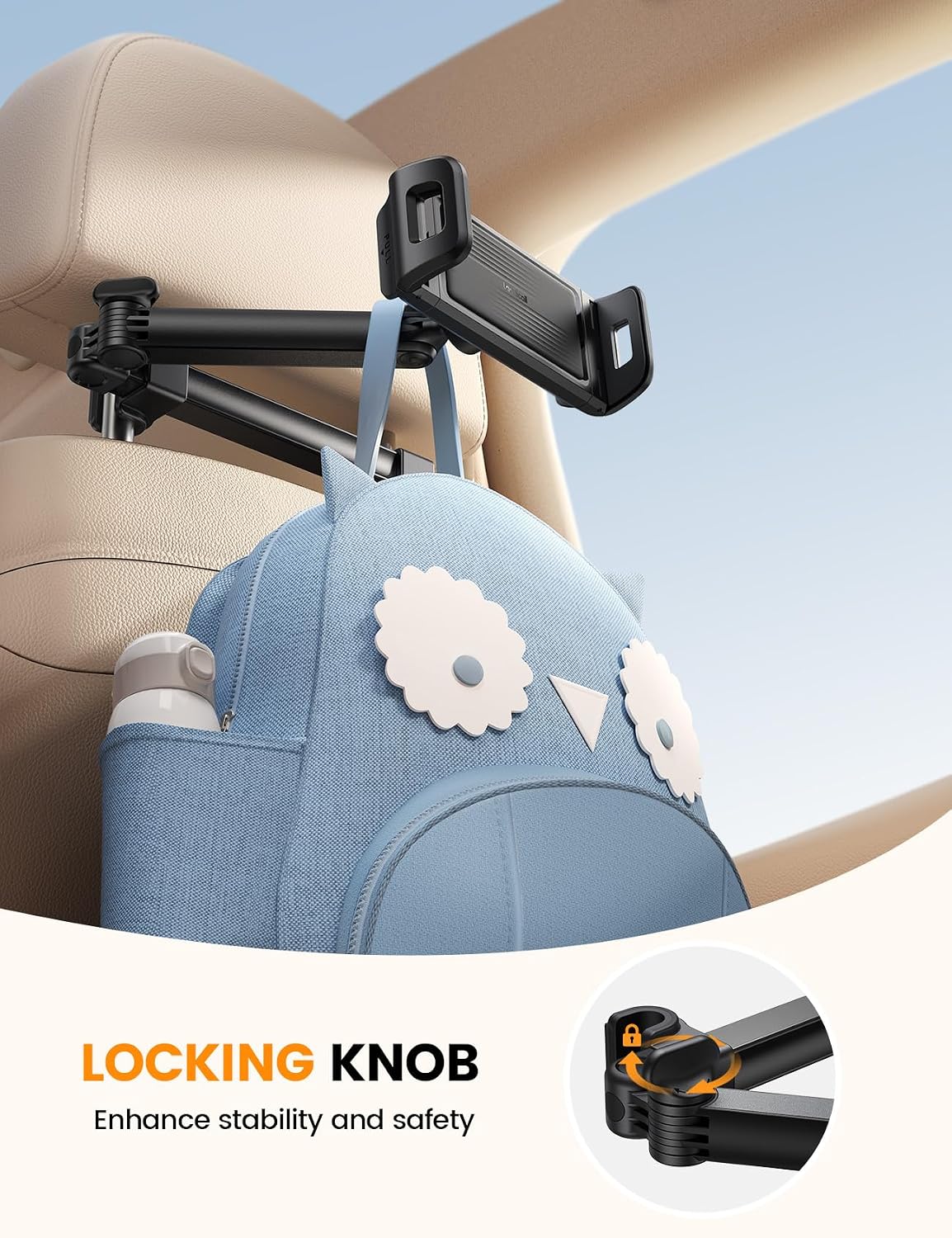 Thumbnail 1 de Lamicall Car Headrest Tablet Holder – Foldable Clip & Extendable Mount