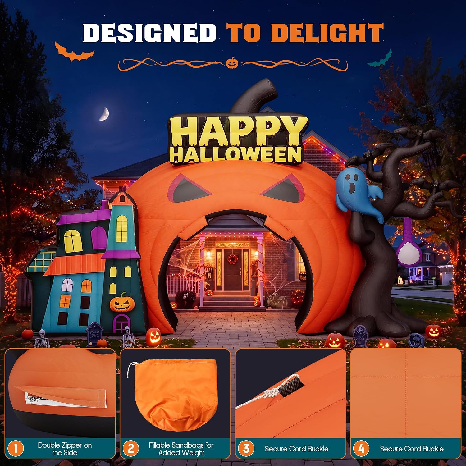 Detalle 1 de Albott Halloween Inflatable Arch, 19.7 FT