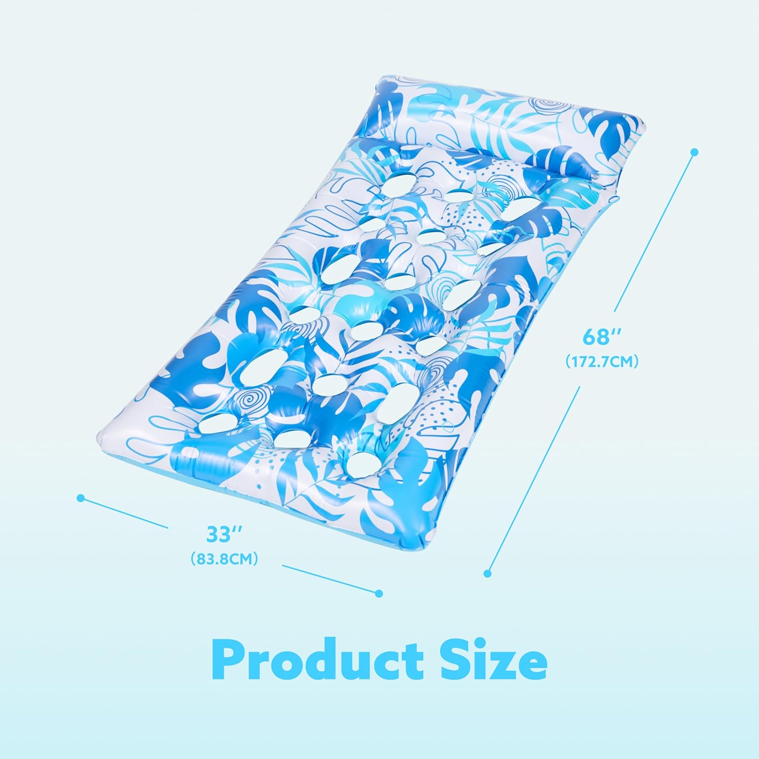 Thumbnail 5 de Sloosh Inflatable Pool Floats Lounger – 2 Packs XL Pool Floats with Headrest for Adults