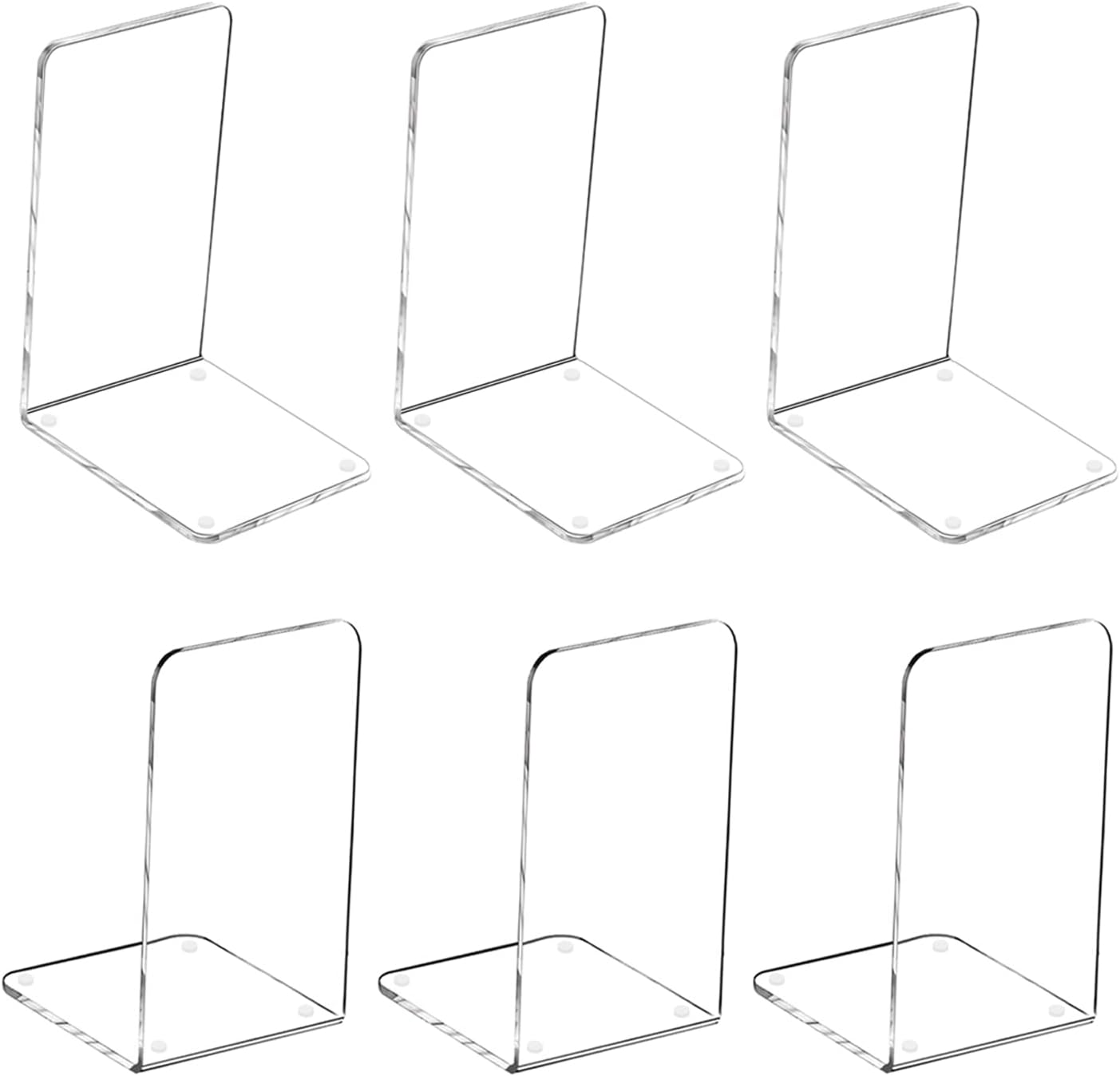 MerryNine Plastic Acrylic Bookends 3 Pair organiser