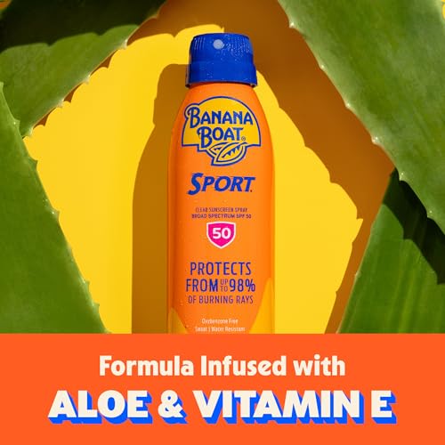 Detalle de Banana Boat Sport SPF 50 Sunscreen Spray (6 oz, 2 Pack) — Broad-Spectrum, Sweat & Water Resistant