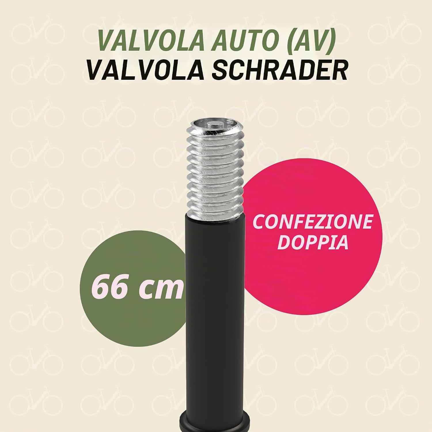 Detalle 2 de Prophete Tubo bici 26/27,5" (2 pezzi) con valvola Schrader, ETRTO 47-559–57-559 / 47-584–57-584