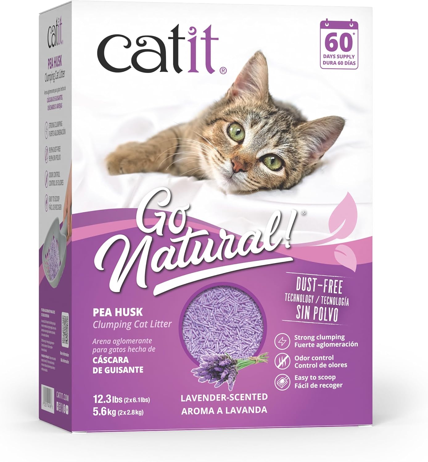 Detalle de Catit Go Natural Lavender Scented Pea Husk 5.6kg 🐱