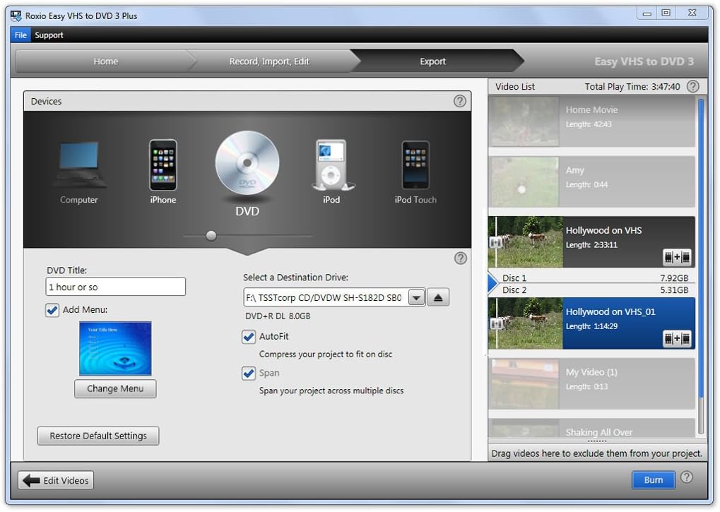 Thumbnail 3 de Corel Roxio Easy VHS to DVD 3 Plus 🎥 – Convertidor de Vídeo por Correo