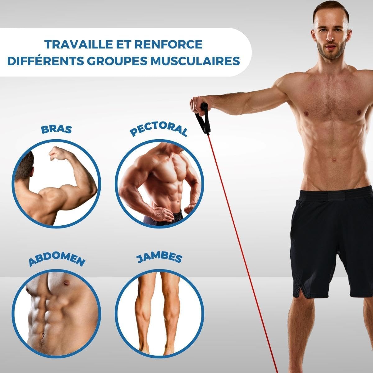 Detalle 2 de Mobiclinic – Ensemble de bandes de résistance avec poignées et accessoires