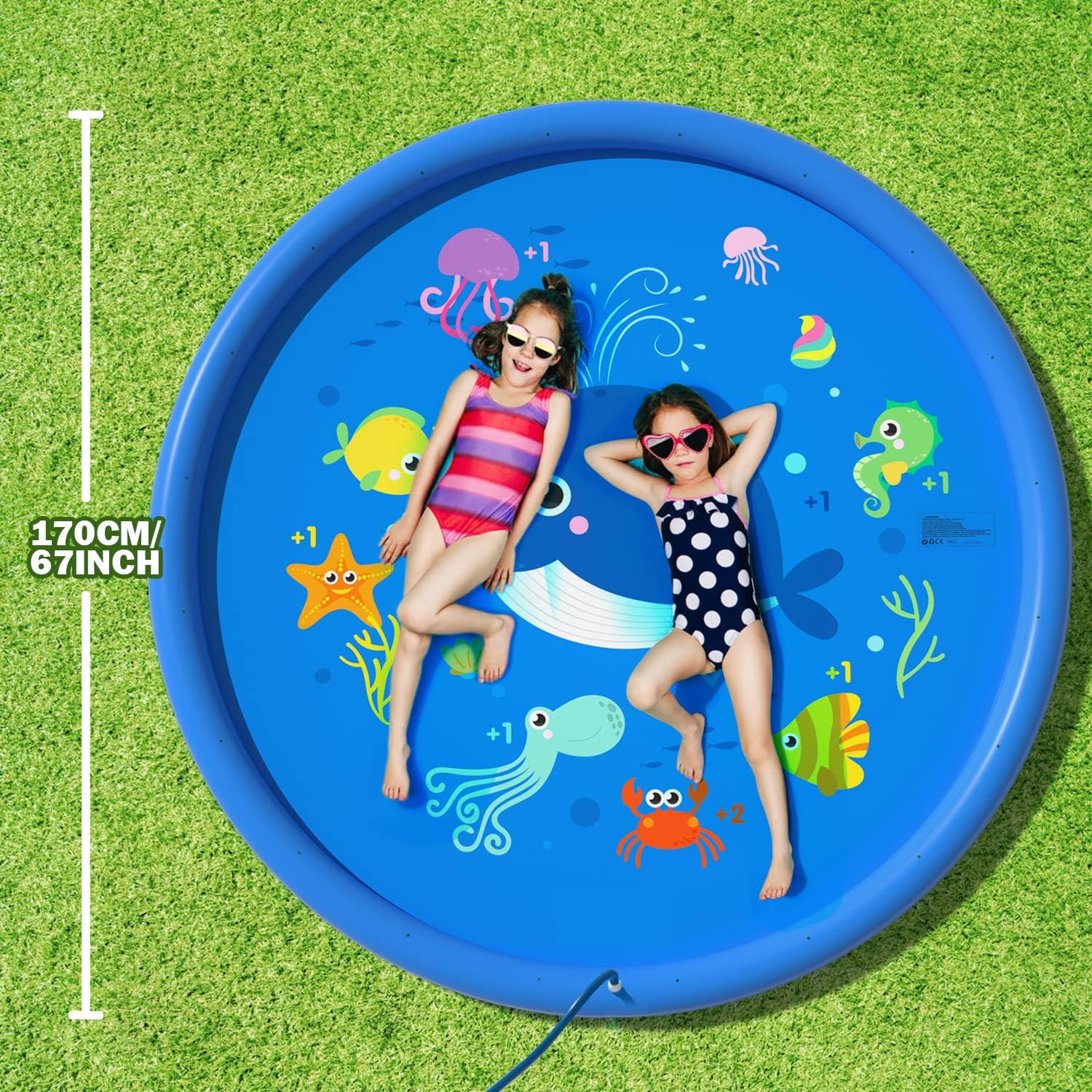 Thumbnail 6 de Peradix Sprinklers Pad for Kids (67 inch) – Outdoor splash pad water spray play mat for garden or beach