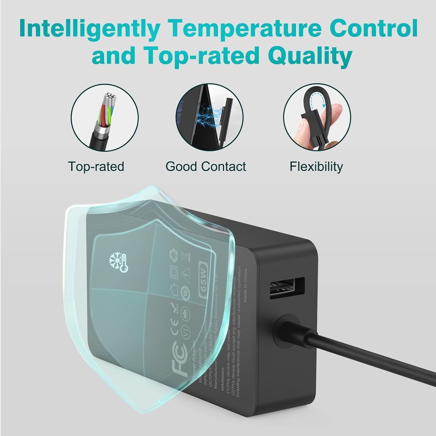 Detalle 2 de IFEART 65W Surface-compatible laptop charger