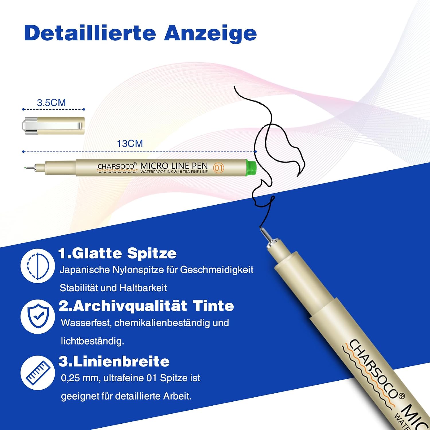 Thumbnail 2 de CHARSOCO Micro Pen: 12‑Colour Fine Point Fineliners with 0.25mm tips