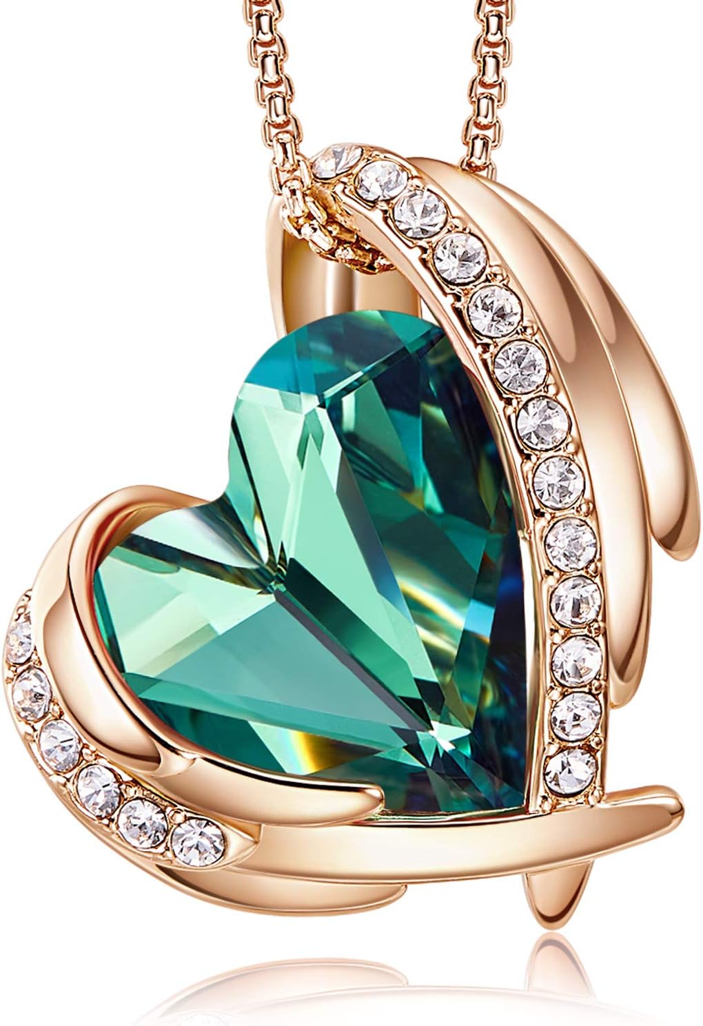 Detalle de CDE Kette Damen Rosegold Herz Anhänger – elegantes Schmuckstück mit Geschenkverpackung