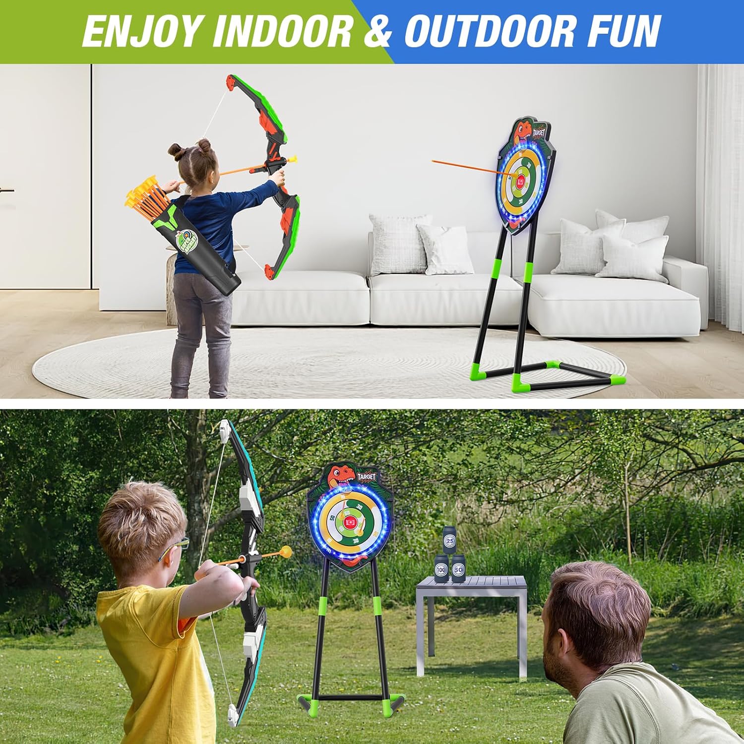 Detalle de HYES 2 Pack Bow and Arrow Set for Kids
