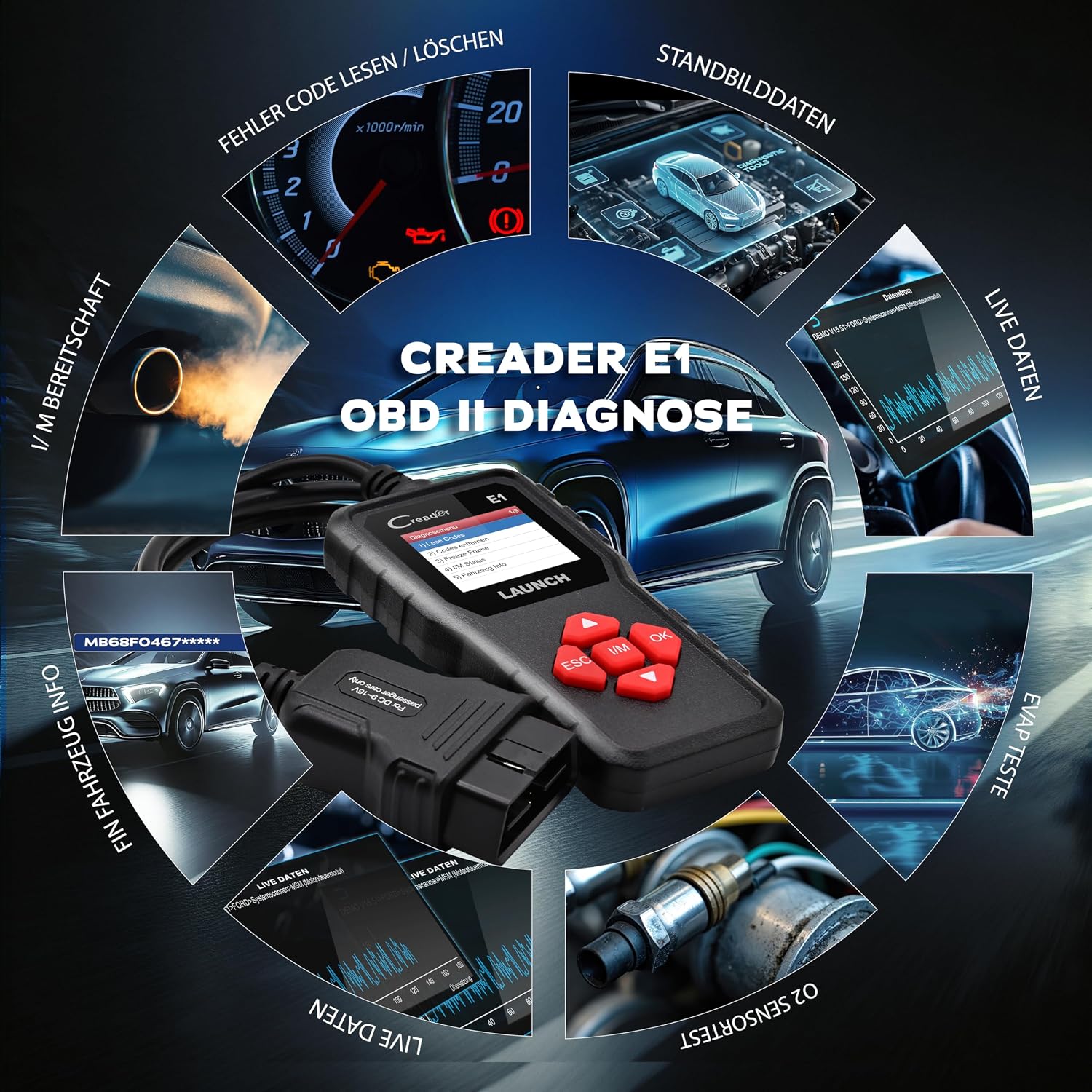 Detalle 1 de LAUNCH Creader E1 OBD2 Diagnosegerät 1,77 Zoll