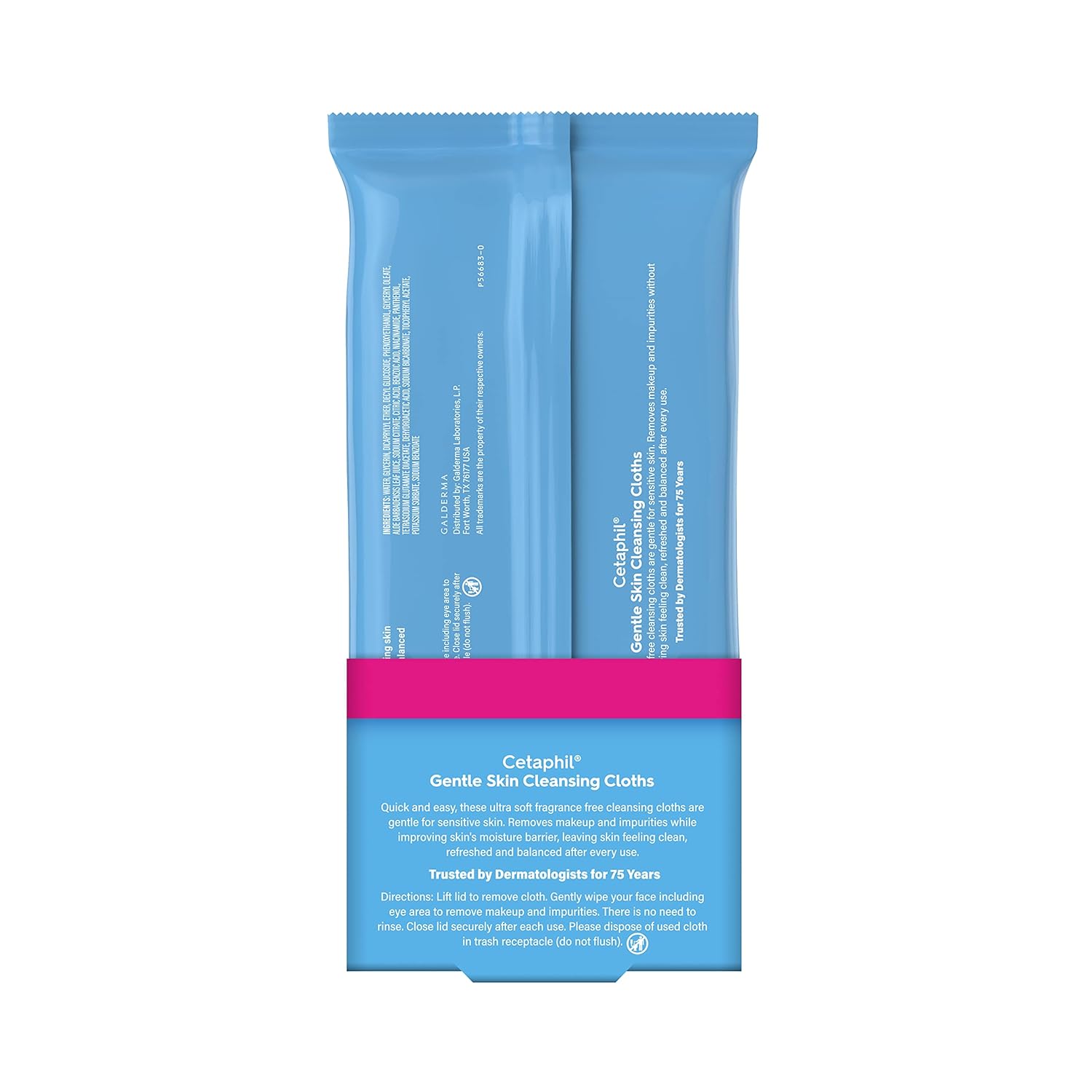 Thumbnail 1 de Cetaphil Face and Body Wipes (50 Count, Twin Pack) for Dry, Sensitive Skin