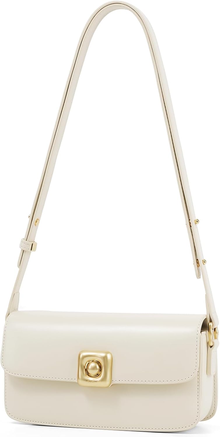 Detalle de LA FESTIN Small Leather Shoulder Bag in Split Leather
