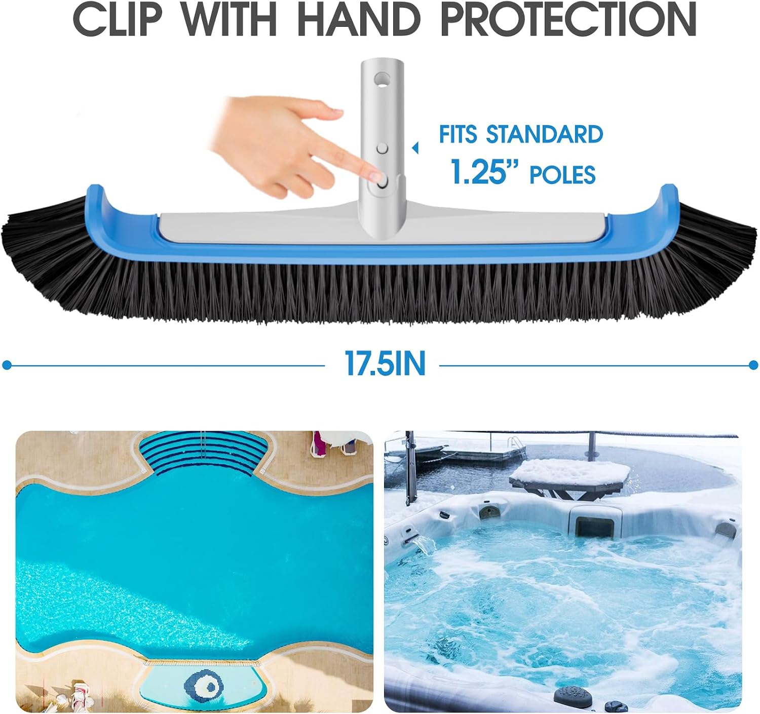 Thumbnail 4 de TidyMister 000 Pool Brush, 17.5-Inch with Aluminum Back and Angled Bristles