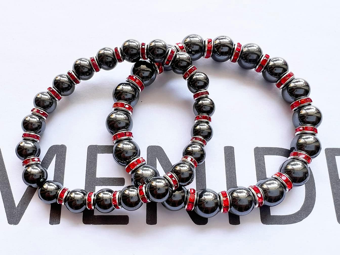 Thumbnail 2 de Apocalyptic-K Magnetic Hematite Bracelet with Zirconia and Rhinestones