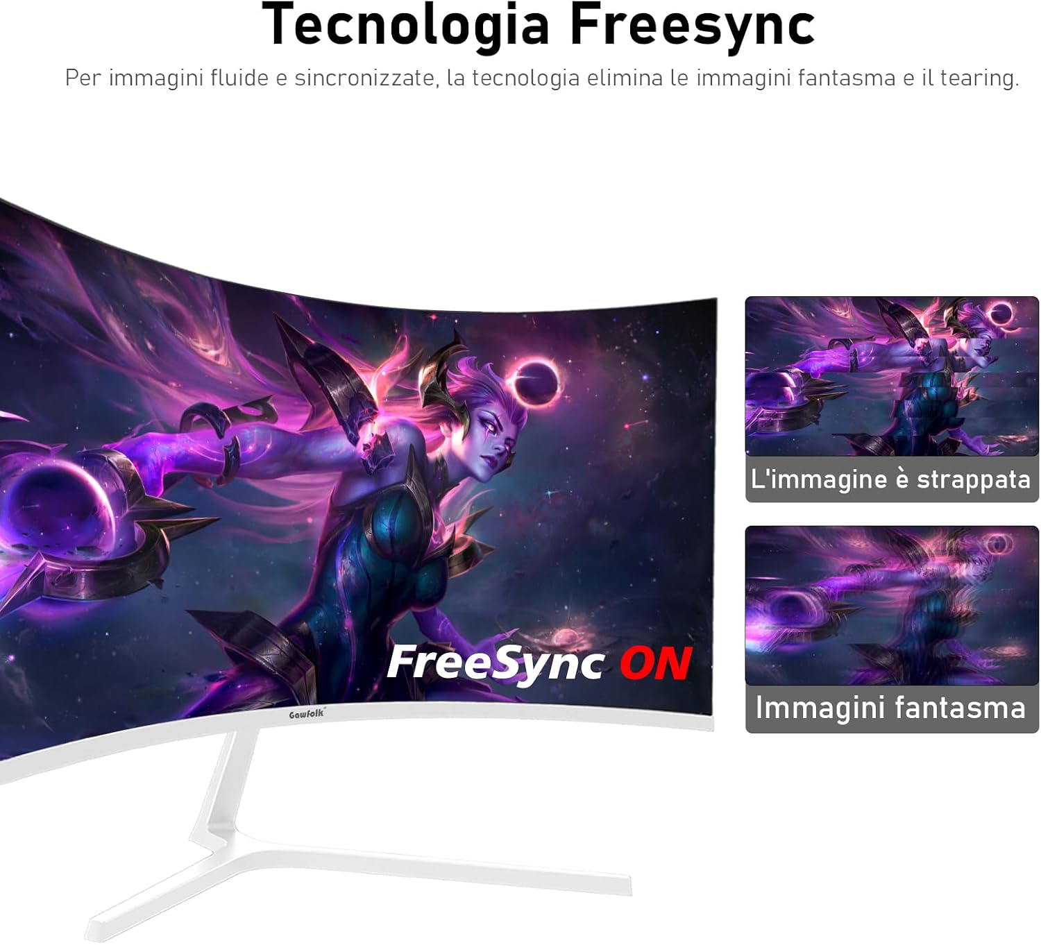 Detalle de Monitor gaming Gawfolk 27” curvo 280Hz