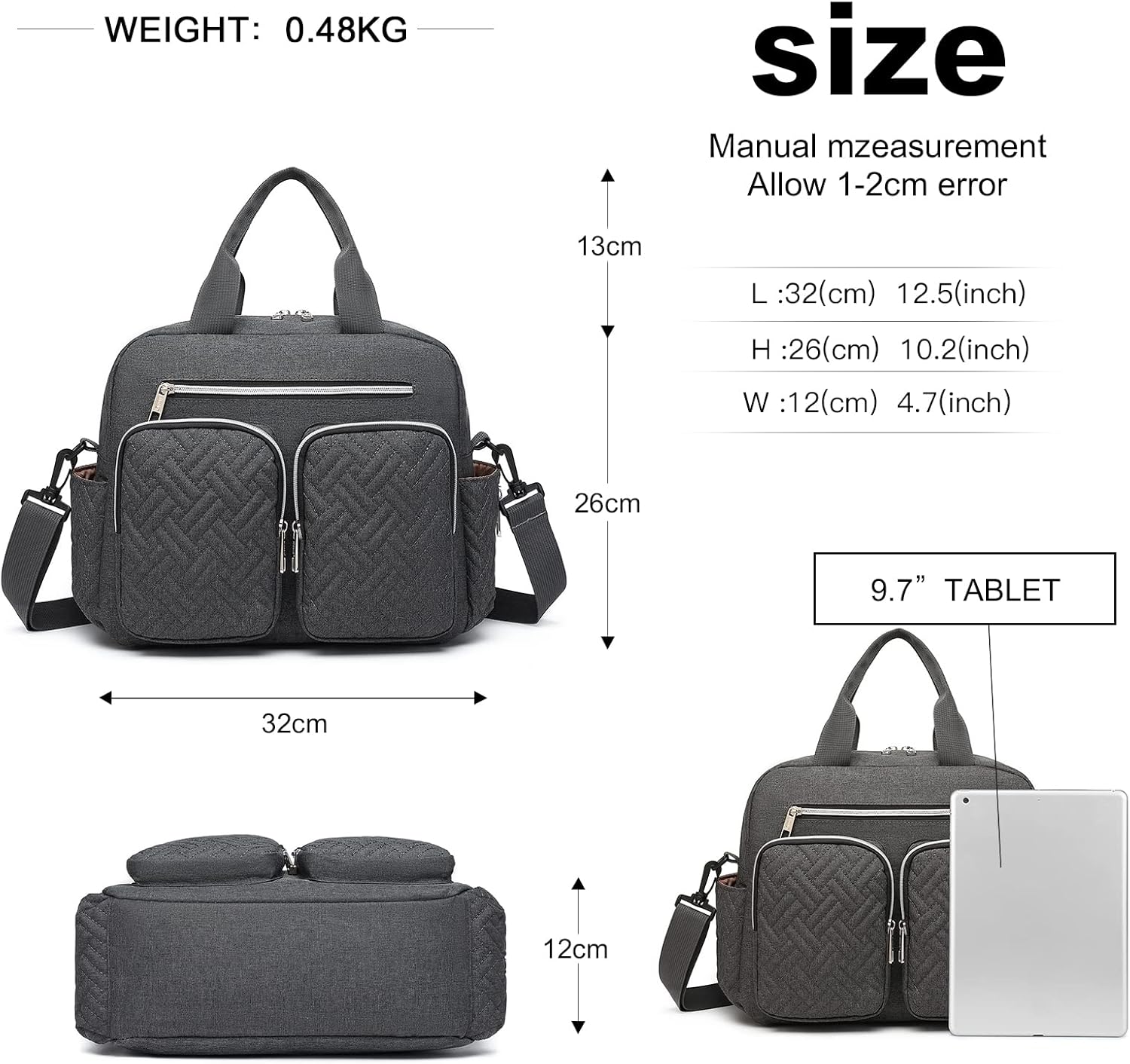Thumbnail 5 de Kono Baby Changing Bag: Multifunction Nappy Bag with Insulated Pockets and Stroller Straps