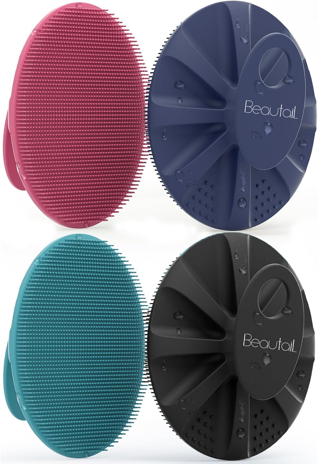 Detalle de BEAUTAIL Silicone Body Scrubber 4 Pack – Gentle, Hygienic Exfoliation for All Skin Types