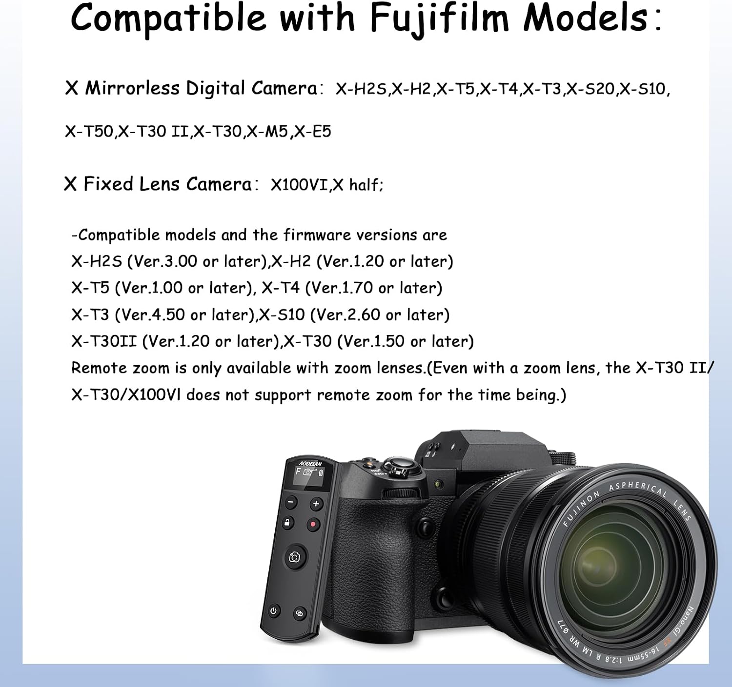 Thumbnail 1 de AODELAN Wireless Remote Shutter Release for Fujifilm Cameras