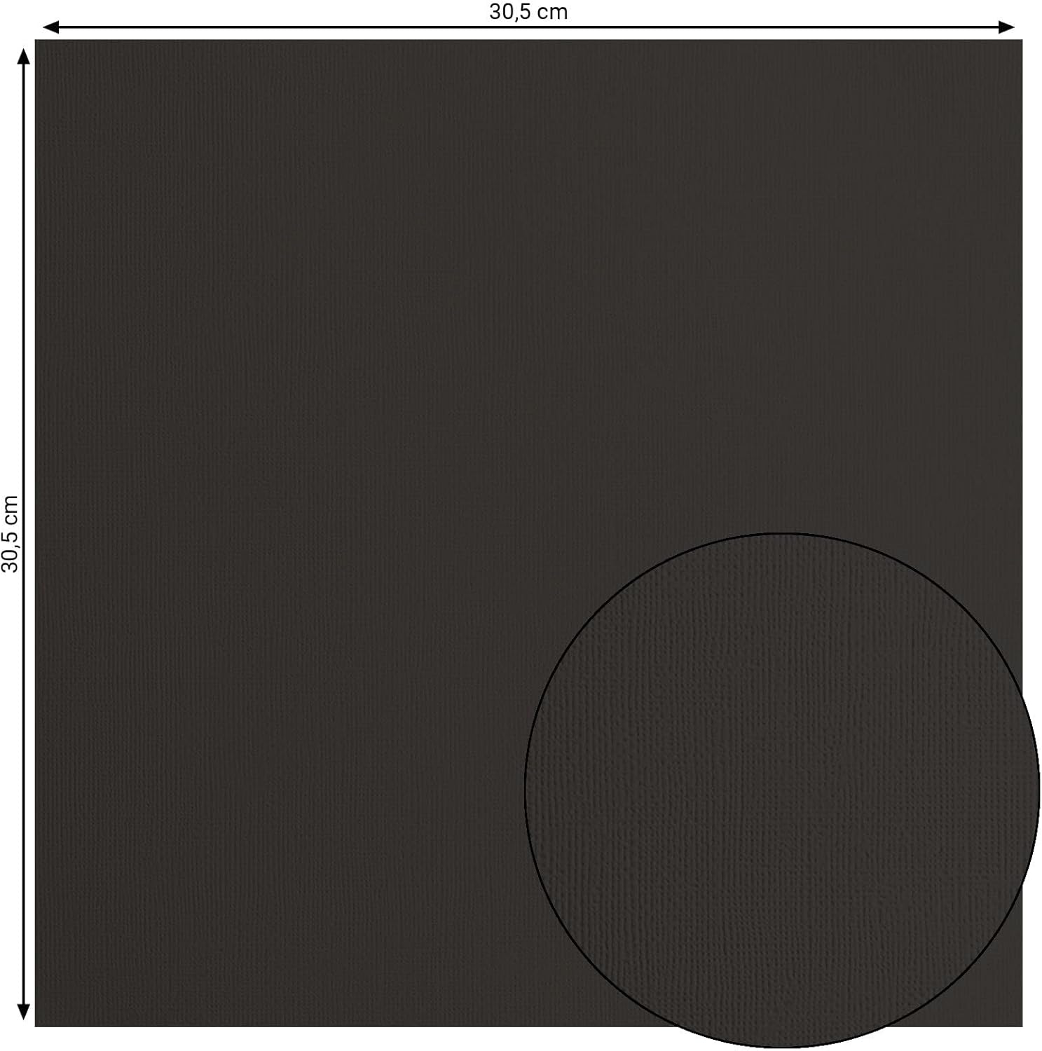 Detalle 2 de Florence Papier Cartonné Noir Rugueux 30,5 x 30,5 cm - 100 feuilles, 216 g/m²