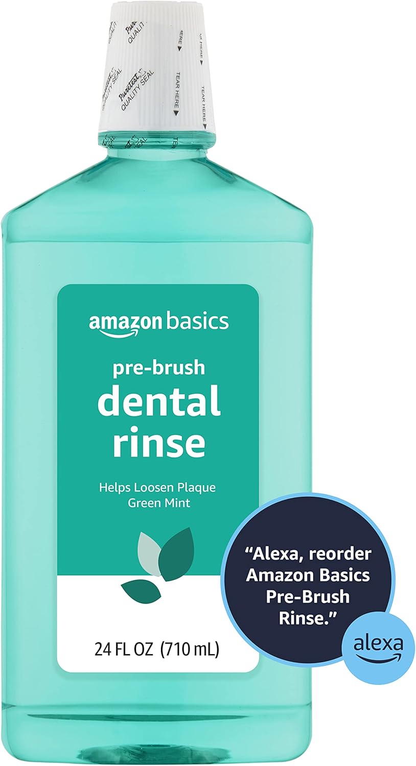 Thumbnail 2 de Amazon Basics Pre-Brush Dental Rinse (Green Mint), 24 fl oz — loosens plaque before brushing