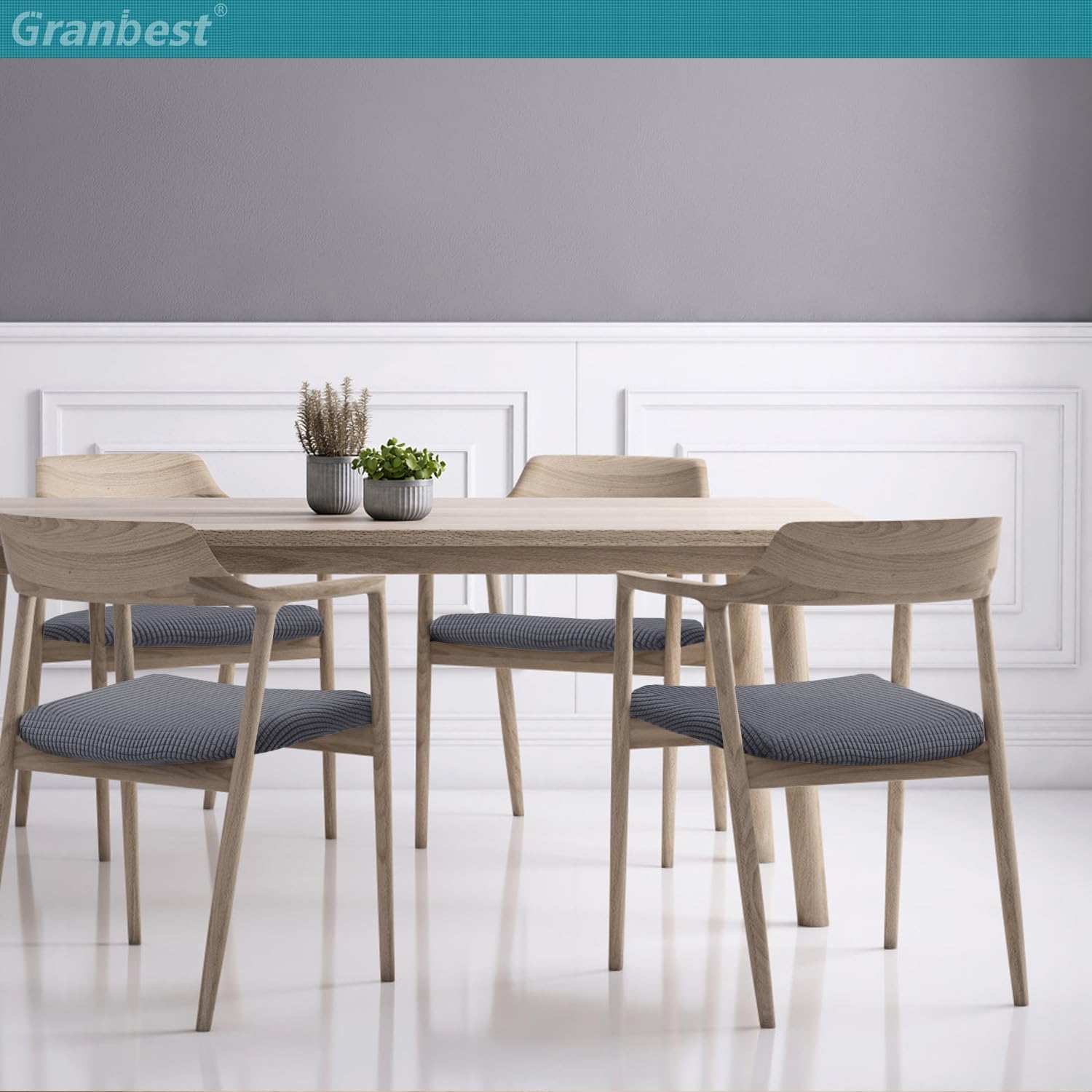Detalle de Granbest Fundas de Asiento para Silla de Comedor