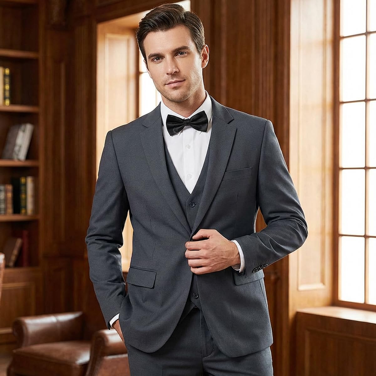 Detalle 2 de 3-Piece Slim Fit Suit with Bow Tie 1 Set