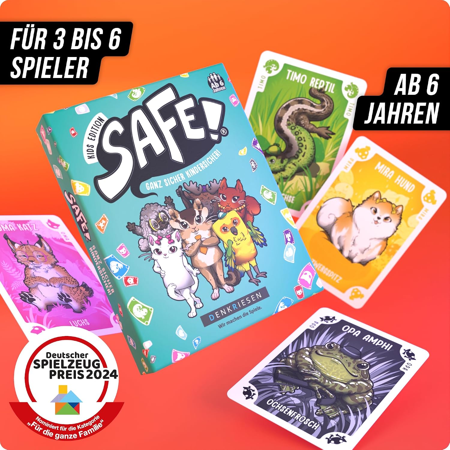 Detalle 2 de DENKRIESEN Safe! Kartenspiel für Familie