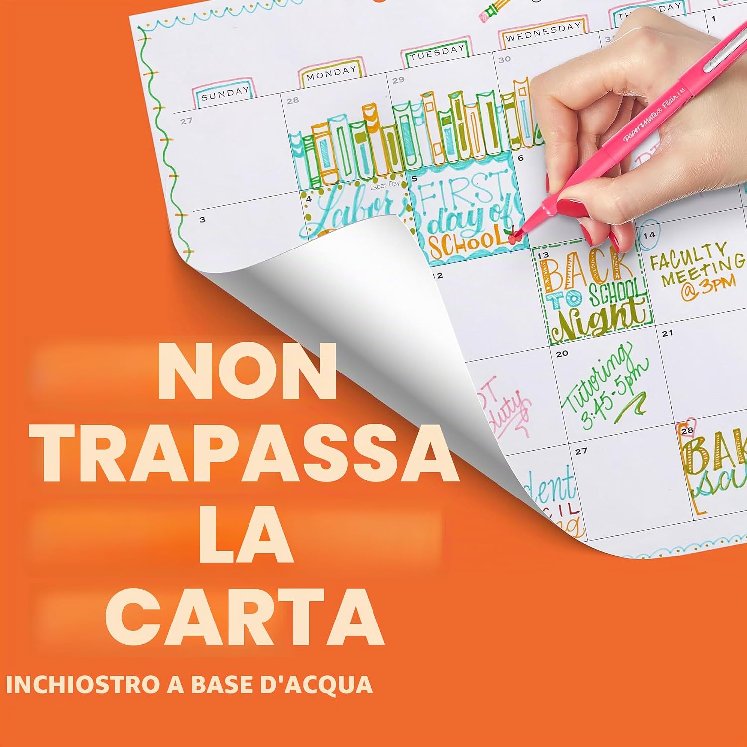 Thumbnail 1 de Paper Mate Flair pennarelli punta media 0,7 mm nero confezione da 5 🖊
