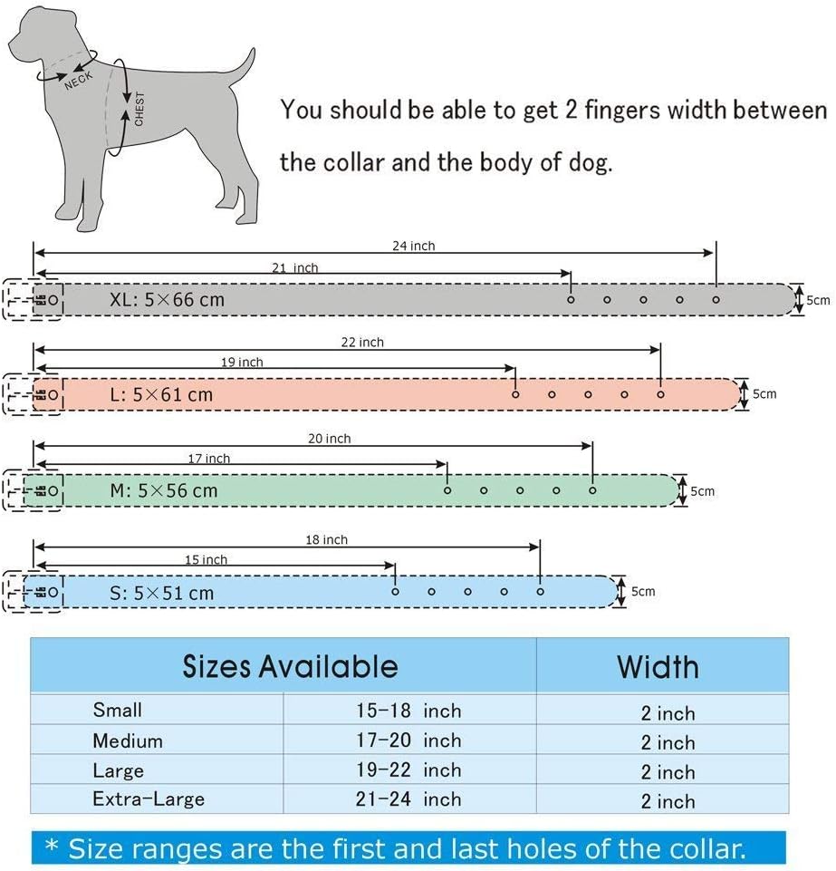 Thumbnail 1 de Haoyueer sharp spiked studded dog collar (2 inch wide) in PU faux leather