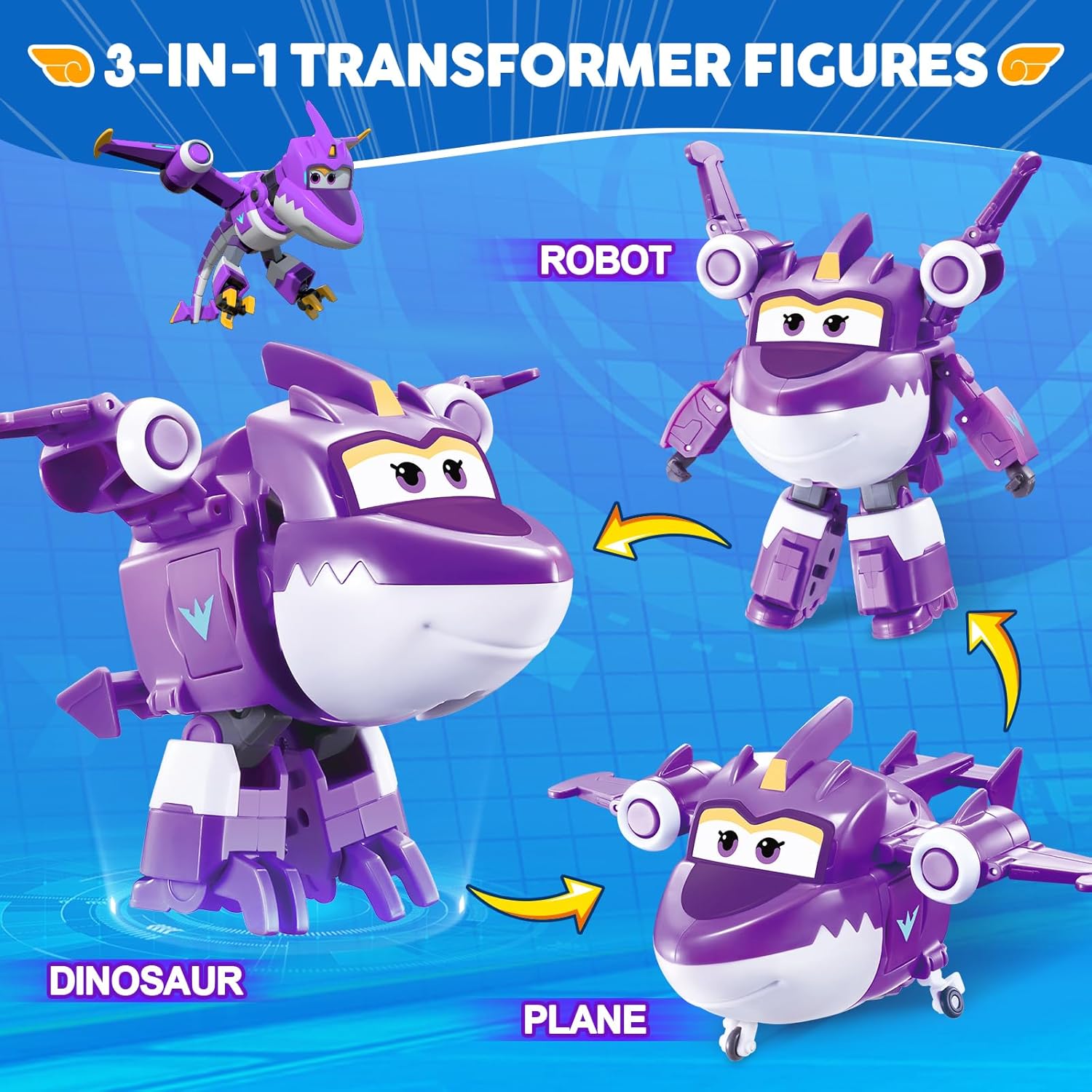 Detalle 2 de Super Wings Sally 2 en 1 avión-robot 12,7 cm