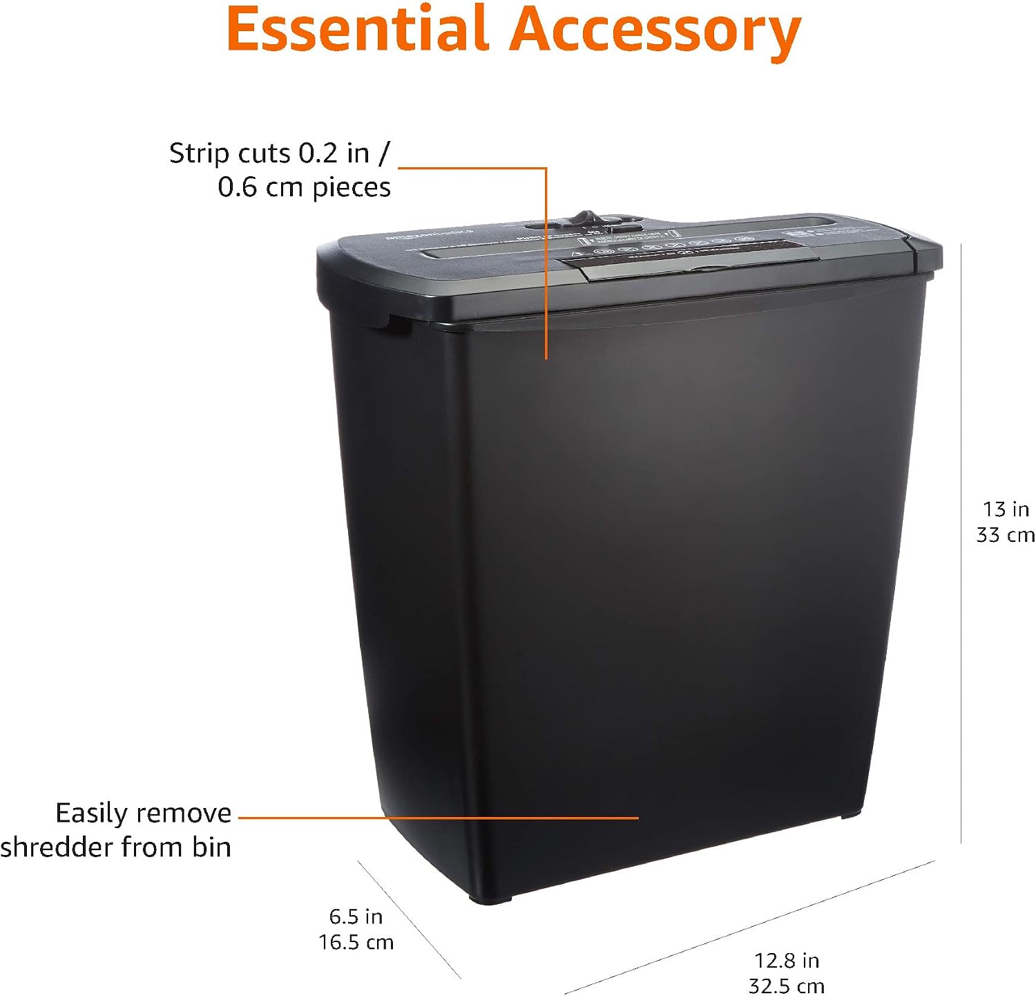 Detalle de Amazon Basics 7-8 Sheet Strip Cut Shredder with Bin (Black) – compact yet capable for home and small office
