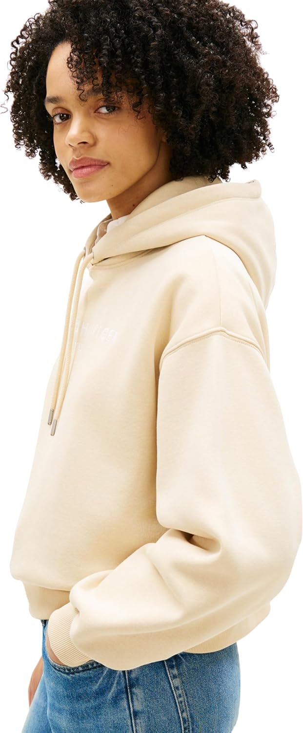 Detalle de Tommy Hilfiger Corp Logo Mdrn Hoodie Ww0ww47832: felpa con cappuccio da donna