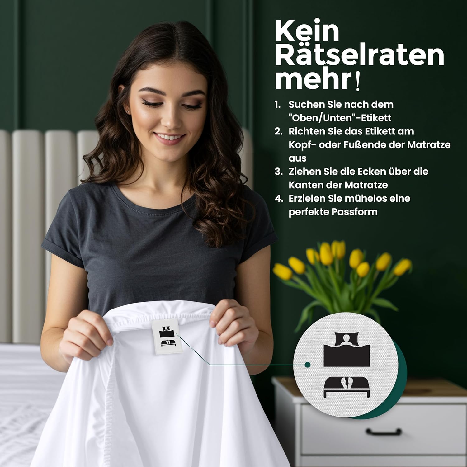 Thumbnail 4 de Utopia Bedding Spannbettlaken 160x200 cm, 30 cm tief – Weiß, gebürstete Mikrofaser, OEKO-TEX