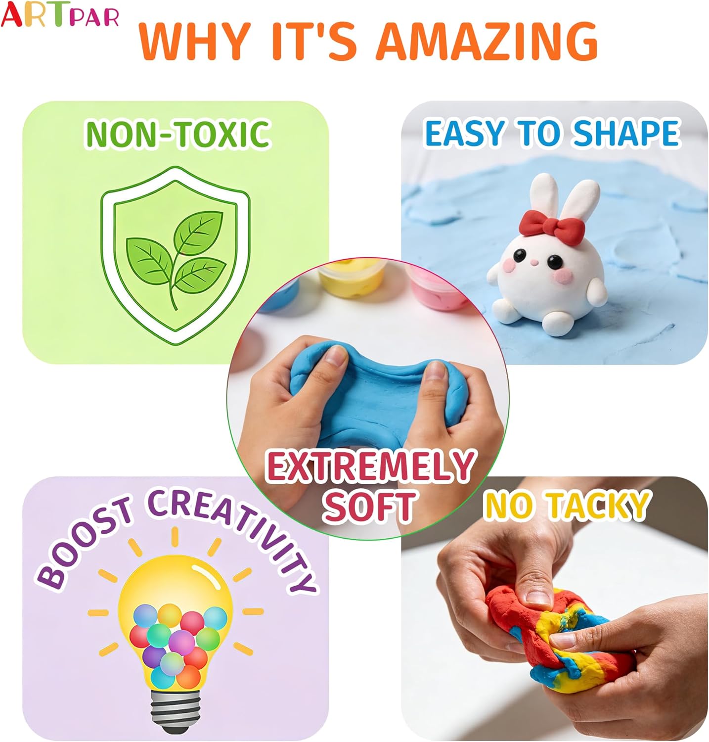 Thumbnail 3 de ARTPAR Air Dry Clay for Kids 90 Colors