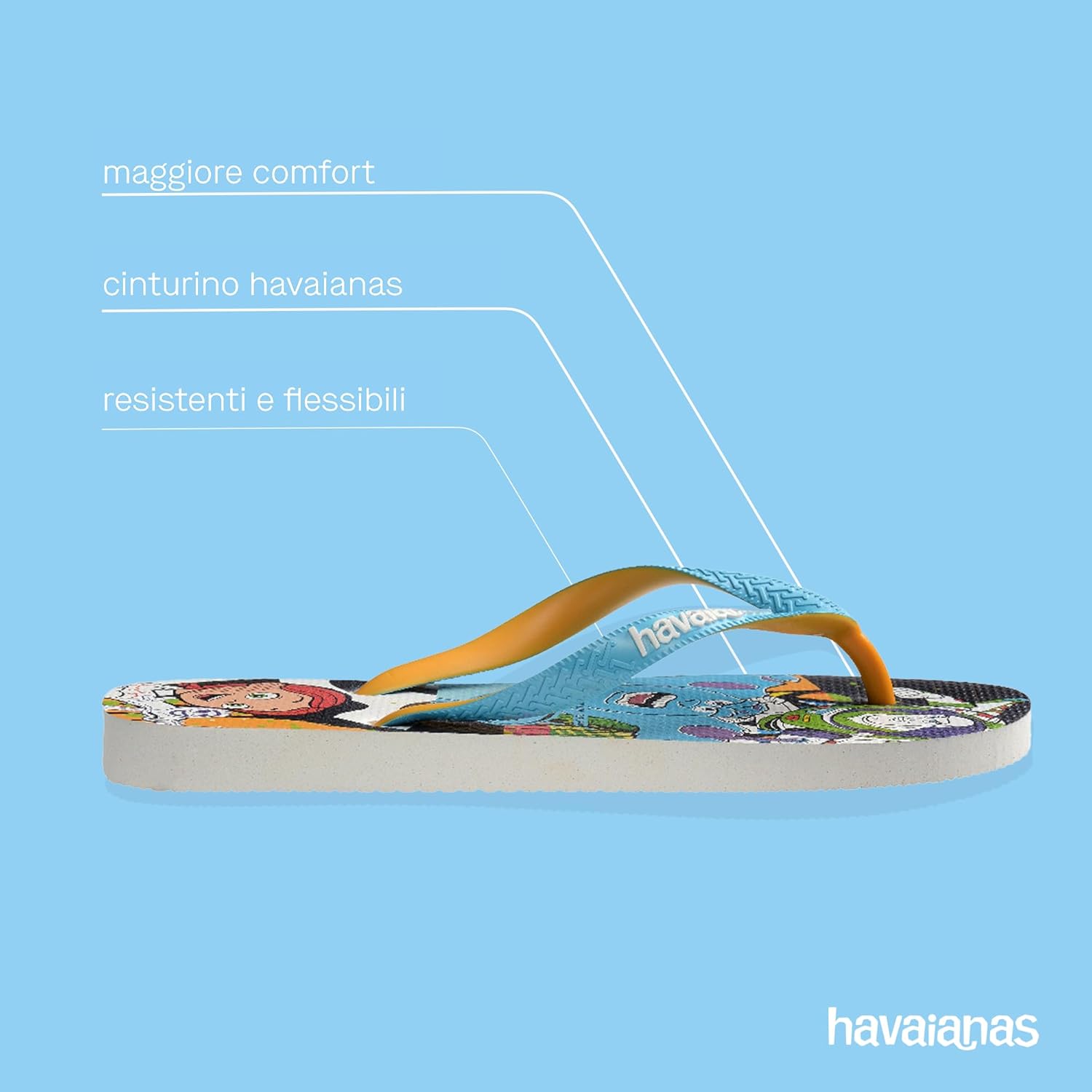 Detalle de Havaianas Infradito Disney Eleganti – Unisex Adulto, Comfort e Stile con Disegni Disney e Pixar
